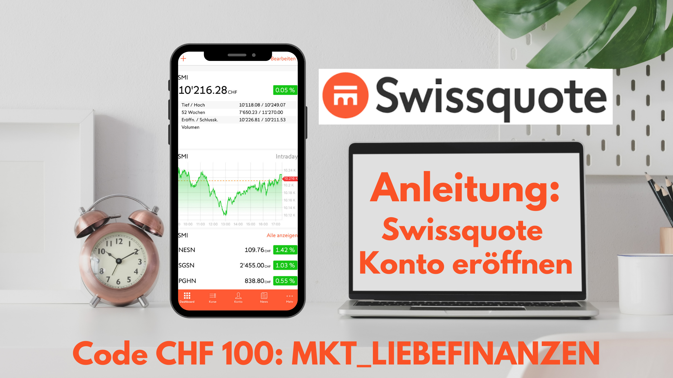 Swissquote Konto eröffnen Schweiz + CHF 200 Gutschein