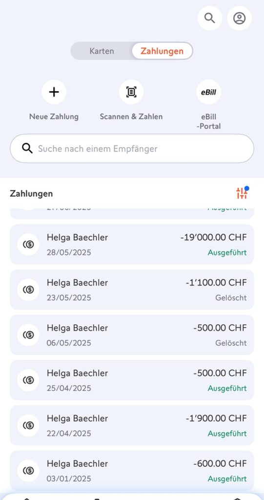 Depot-Entnahmen Auszahlungen