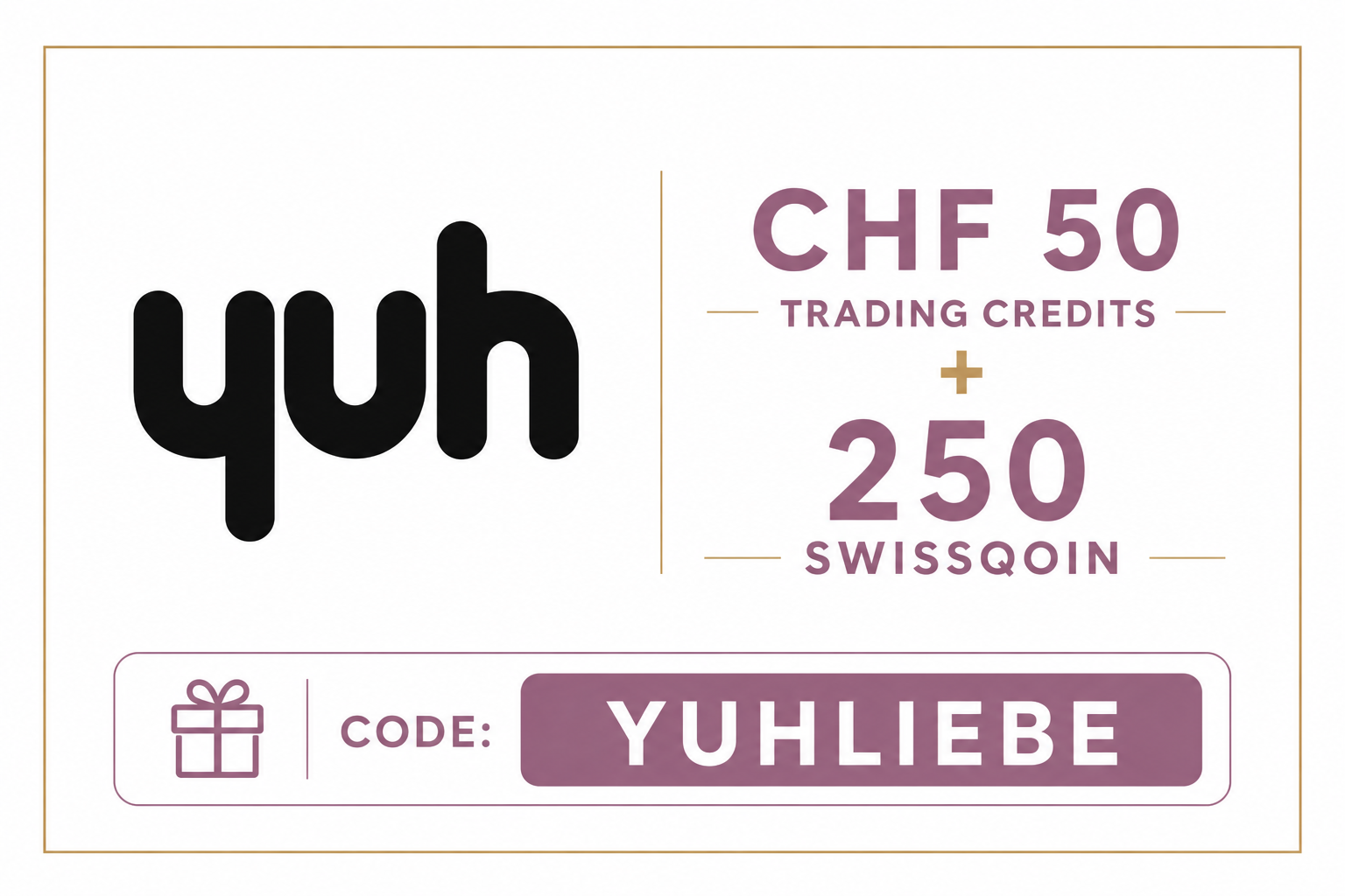 Yuh Gutscheincode: CHF 50 Trading Credits