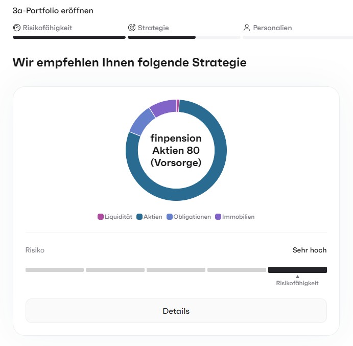 finpension Aktionscode-Feld mit dem Gutschein Code LIEBXP