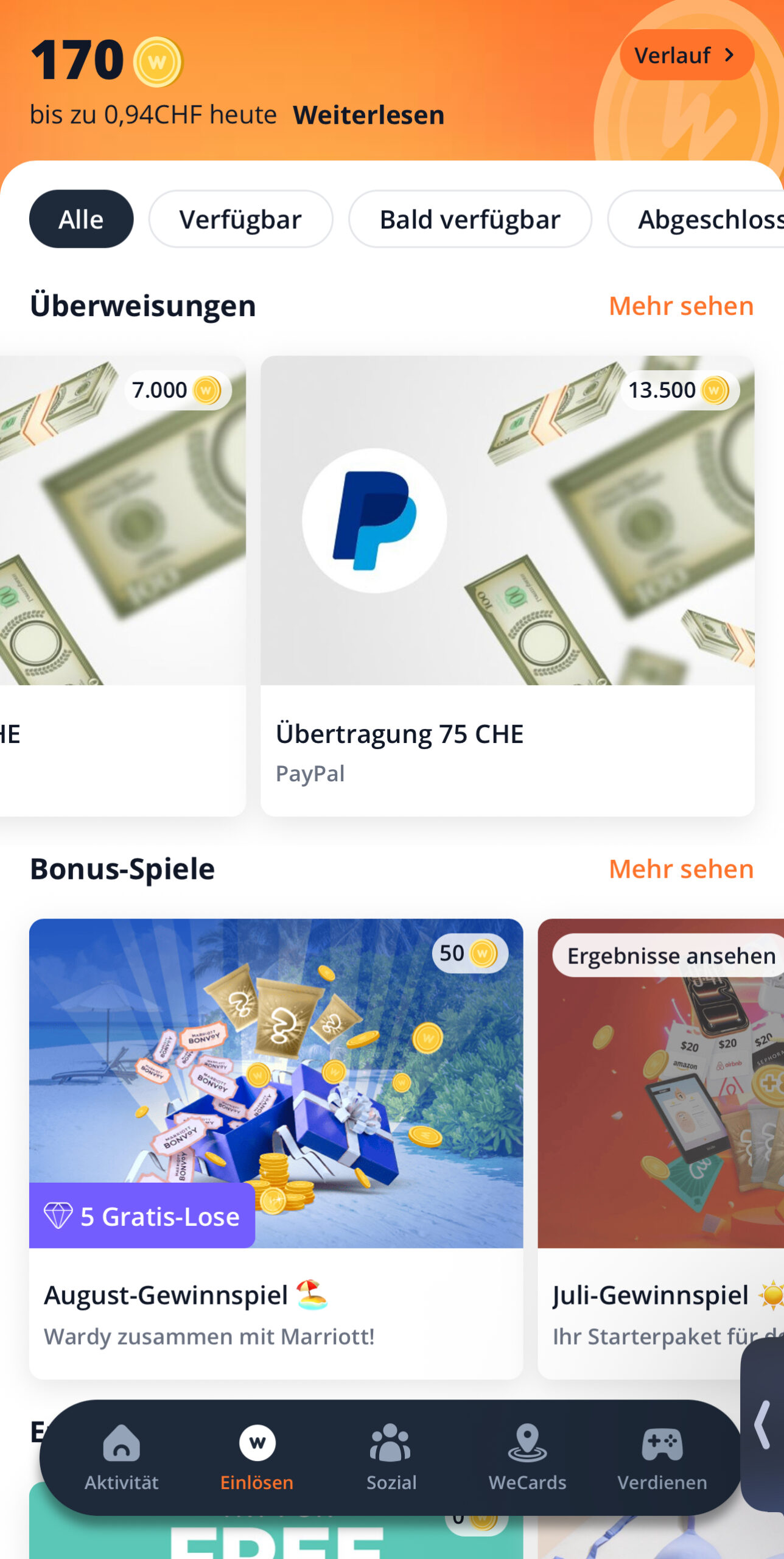 WeWard App: Schritte in Belohnungen umwandeln