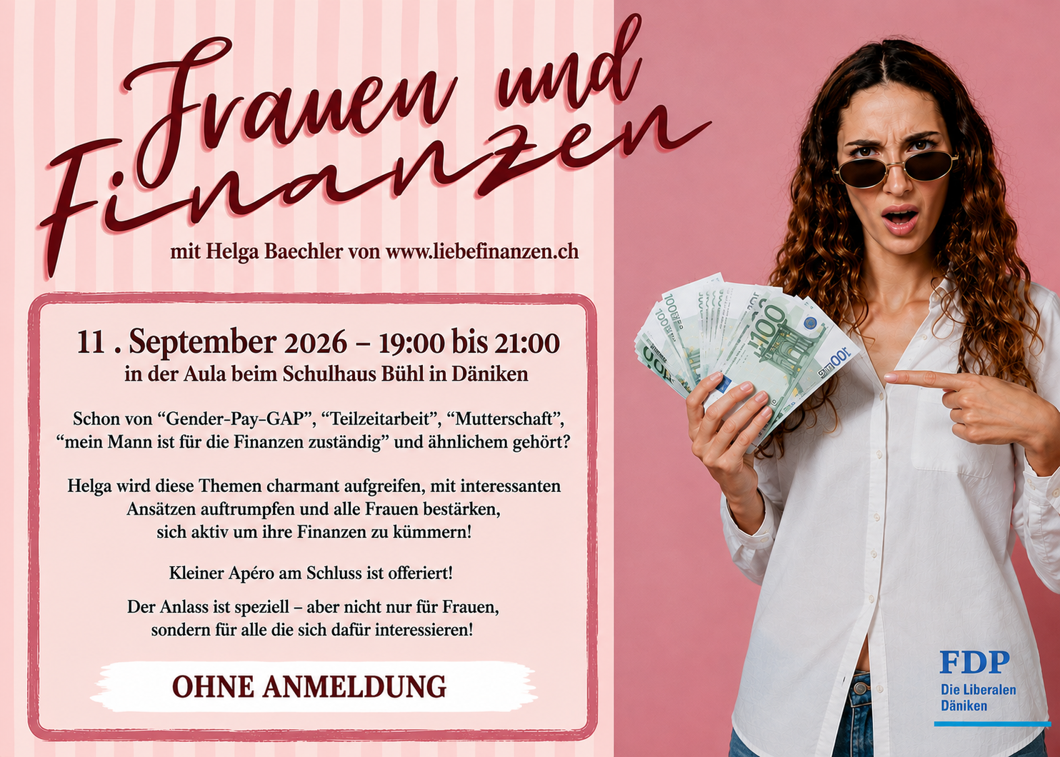 Helga Baechler zu Gast in Däniken: Frauen und Finanzen