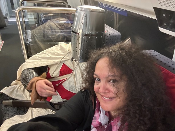 Selfie von Helga Baechler im Zug zum Börsentag Zürich